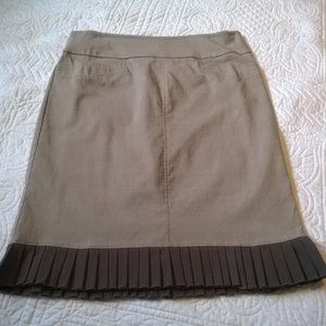 Tan/Brown Pencil Skirt with Bouncy Trim